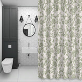 Bedliving Shower Curtain for Bathroom Light Green Floral Decorative Shower Curtains Set with 12 Hooks Retro Farmhouse Botanical Leaf Branch Bath Curtain Waterproof Fabric 72x72 inch