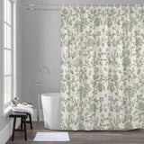 Bedliving Shower Curtain for Bathroom Light Green Floral Decorative Shower Curtains Set with 12 Hooks Retro Farmhouse Botanical Leaf Branch Bath Curtain Waterproof Fabric 72x72 inch