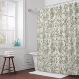 Bedliving Shower Curtain for Bathroom Light Green Floral Decorative Shower Curtains Set with 12 Hooks Retro Farmhouse Botanical Leaf Branch Bath Curtain Waterproof Fabric 72x72 inch