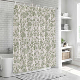 Bedliving Shower Curtain for Bathroom Light Green Floral Decorative Shower Curtains Set with 12 Hooks Retro Farmhouse Botanical Leaf Branch Bath Curtain Waterproof Fabric 72x72 inch