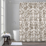 Bedliving Shower Curtain for Bathroom Brown Floral Decorative Shower Curtains Set with 12 Hooks Retro Farmhouse Botanical Leaf Branch Bath Curtain Waterproof Fabric 72x72 inch