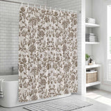 Bedliving Shower Curtain for Bathroom Brown Floral Decorative Shower Curtains Set with 12 Hooks Retro Farmhouse Botanical Leaf Branch Bath Curtain Waterproof Fabric 72x72 inch