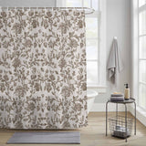 Bedliving Shower Curtain for Bathroom Brown Floral Decorative Shower Curtains Set with 12 Hooks Retro Farmhouse Botanical Leaf Branch Bath Curtain Waterproof Fabric 72x72 inch