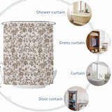 Bedliving Shower Curtain for Bathroom Brown Floral Decorative Shower Curtains Set with 12 Hooks Retro Farmhouse Botanical Leaf Branch Bath Curtain Waterproof Fabric 72x72 inch