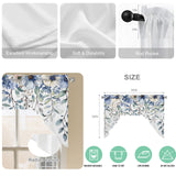 Bedliving Swag Valance for Blue Flowers & Floral Eucalyptus Leaves Kitchen Bathroom Over