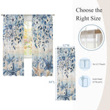 Bedliving Sheer Curtains Inches Long 2 Panels Navy Blue Coastal Light Filtering Voile Drapes Rod Pocket for Bedroom Living Room Decor