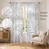 Bedliving Sheer Curtains Inches Long 2 Panels Summer Palm Leaves Light Filtering Voile Drapes Rod Pocket for Bedroom Living Room Decor