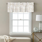 Coastal Shell Kitchen Window Valance Curtain, Starfish Rod Pocket Light Filtering Window Topper, 54 x 18 Inch, 1 Panel