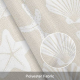 Coastal Shell Kitchen Window Valance Curtain, Starfish Rod Pocket Light Filtering Window Topper, 54 x 18 Inch, 1 Panel