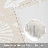 Coastal Shell Kitchen Window Valance Curtain, Starfish Rod Pocket Light Filtering Window Topper, 54 x 18 Inch, 1 Panel
