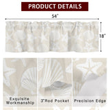 Coastal Shell Window Valance Curtains 2 Pack, Starfish Rod Pocket Short Treatments for Kitchen Bathroom Bedroom, x Inch