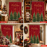 Shower Curtain for Bathroom Red Christmas Tre Bow Decorative Shower Curtains Set with 12 Hooks Gold Snowflakes Bath Curtain Waterproof Fabric 72x72 inch