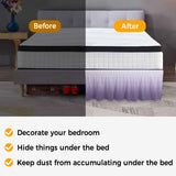 Bedliving Bed Skirt, Purple Ombre Gradient Color Adjustable Elastic Wrap Around Dust Ruffle, Drop Pleated Style