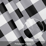 Buffalo Check Kitchen Window Valance Curtain, Black White Plaid Rustic Rod Pocket Light Filtering Window Topper, 54 x 18 Inch, 1 Panel