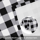 Buffalo Check Kitchen Window Valance Curtain, Black White Plaid Rustic Rod Pocket Light Filtering Window Topper, 54 x 18 Inch, 1 Panel