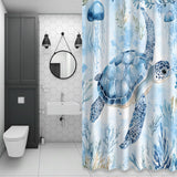 Shower Curtain for Bathroom Turtle Decorative Shower Curtains Set with 12 Hooks Marine Life Bath Curtain Waterproof Fabric 72x72 inch