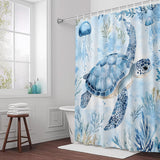 Shower Curtain for Bathroom Turtle Decorative Shower Curtains Set with 12 Hooks Marine Life Bath Curtain Waterproof Fabric 72x72 inch