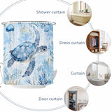 Shower Curtain for Bathroom Turtle Decorative Shower Curtains Set with 12 Hooks Marine Life Bath Curtain Waterproof Fabric 72x72 inch