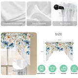 Bedliving Swag Valance for Blue Flowers & Leaf Watercolor Wildflowers Plants Botanical Kitchen Bathroom Over