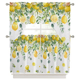 Bedliving Swag Valance for Floral Lemon & Fruit Eucalyptus Leaf Branches Kitchen Bathroom Over