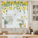 Bedliving Swag Valance for Floral Lemon & Fruit Eucalyptus Leaf Branches Kitchen Bathroom Over