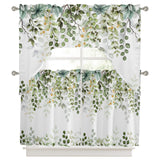 Bedliving Swag Valance for Green Eucalyptus Leaves & Berry Leaf Branch Kitchen Bathroom Over