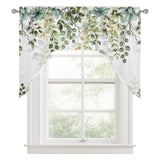 Bedliving Swag Valance for Green Eucalyptus Leaves & Berry Leaf Branch Kitchen Bathroom Over