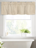 Beige Linen Texture Kitchen Window Valance Curtain, Solid Color Rod Pocket Light Filtering Window Topper, 54 x 18 Inch, 1 Panel