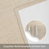 Beige Linen Texture Kitchen Window Valance Curtain, Solid Color Rod Pocket Light Filtering Window Topper, 42 x 12 Inch, 1 Panel