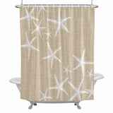 Bedliving Shower Curtain for Bathroom Beige Starfish Decorative Shower Curtains Set with 12 Hooks Summer Ocean Beach Bath Curtain Waterproof Fabric 72x72 inch