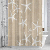 Bedliving Shower Curtain for Bathroom Beige Starfish Decorative Shower Curtains Set with 12 Hooks Summer Ocean Beach Bath Curtain Waterproof Fabric 72x72 inch