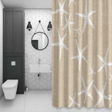 Bedliving Shower Curtain for Bathroom Beige Starfish Decorative Shower Curtains Set with 12 Hooks Summer Ocean Beach Bath Curtain Waterproof Fabric 72x72 inch