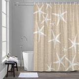 Bedliving Shower Curtain for Bathroom Beige Starfish Decorative Shower Curtains Set with 12 Hooks Summer Ocean Beach Bath Curtain Waterproof Fabric 72x72 inch