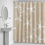 Bedliving Shower Curtain for Bathroom Beige Starfish Decorative Shower Curtains Set with 12 Hooks Summer Ocean Beach Bath Curtain Waterproof Fabric 72x72 inch