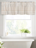 Farmhouse Linen Look Kitchen Window Valance Curtain, Rod Pocket Light Filtering Window Topper, 54 x 18 Inch, 1 Panel