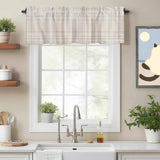 Farmhouse Linen Look Kitchen Window Valance Curtain, Rod Pocket Light Filtering Window Topper, 54 x 18 Inch, 1 Panel