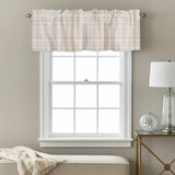 Farmhouse Linen Look Kitchen Window Valance Curtain, Rod Pocket Light Filtering Window Topper, 54 x 18 Inch, 1 Panel