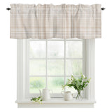 Farmhouse Linen Look Kitchen Window Valance Curtain, Rod Pocket Light Filtering Window Topper, 54 x 18 Inch, 1 Panel