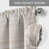 Farmhouse Linen Look Kitchen Window Valance Curtain, Rod Pocket Light Filtering Window Topper, 54 x 18 Inch, 1 Panel