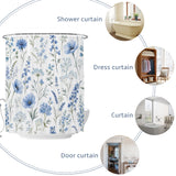 Bedliving Shower Curtain for Bathroom Blue Wildflowers Decorative Shower Curtains Set with 12 Hooks Stems Bath Curtain Waterproof Fabric 72x72 inch