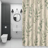 Bedliving Shower Curtain for Bathroom Sage Leaves Decorative Shower Curtains Set with 12 Hooks Eucalyptus Bath Curtain Waterproof Fabric 72x72 inch