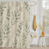 Bedliving Shower Curtain for Bathroom Sage Leaves Decorative Shower Curtains Set with 12 Hooks Eucalyptus Bath Curtain Waterproof Fabric 72x72 inch