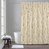 Bedliving Shower Curtain for Bathroom Beige Wildflowers Decorative Shower Curtains Set with 12 Hooks Meadow Bath Curtain Waterproof Fabric 72x72 inch