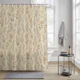 Bedliving Shower Curtain for Bathroom Beige Wildflowers Decorative Shower Curtains Set with 12 Hooks Meadow Bath Curtain Waterproof Fabric 72x72 inch