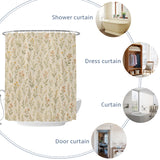 Bedliving Shower Curtain for Bathroom Beige Wildflowers Decorative Shower Curtains Set with 12 Hooks Meadow Bath Curtain Waterproof Fabric 72x72 inch