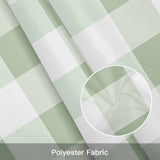 Green White Plaid Kitchen Window Valance Curtain, Abstract Art Rod Pocket Light Filtering Window Topper, 54 x 18 Inch, 1 Panel