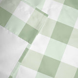 Green White Plaid Kitchen Window Valance Curtain, Abstract Art Rod Pocket Light Filtering Window Topper, 54 x 18 Inch, 1 Panel
