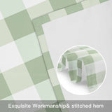 Green White Plaid Kitchen Window Valance Curtain, Abstract Art Rod Pocket Light Filtering Window Topper, 54 x 18 Inch, 1 Panel