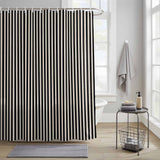 Shower Curtain for Bathroom Black Stripeds Decorative Shower Curtains Set with 12 Hooks Stripedd Bath Curtain Waterproof Fabric 72x72 inch