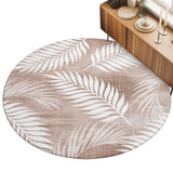 Orange White Stripes Small Round Rug  Modern Minimalist Burnt Orange Lines Area Rugs Washable Non Slip Indoor Floor Mats Circle Carpet for Living Room Bedroom Dining Room Home Decor